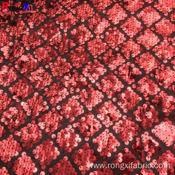 5mm Multifunctional Red Sequin Fabric Sublim Print